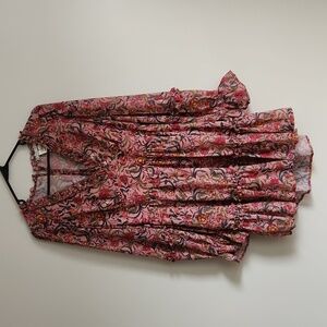 A. Calvin By Flying Tomato Bohemian Size M Ruffled Floral Open Back Dress